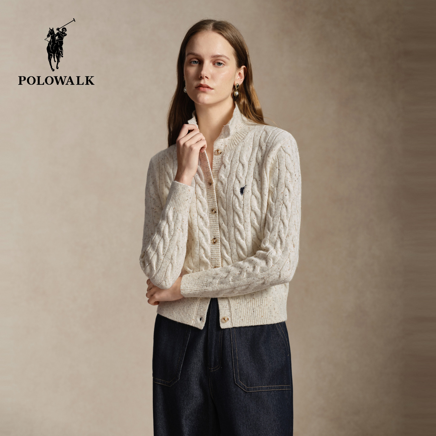 POLOWALK秋季女装长袖针织衫