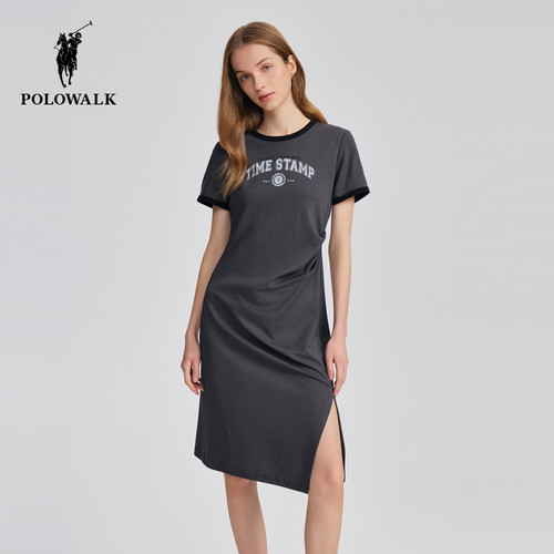 POLOWALK女士短袖针织连衣裙