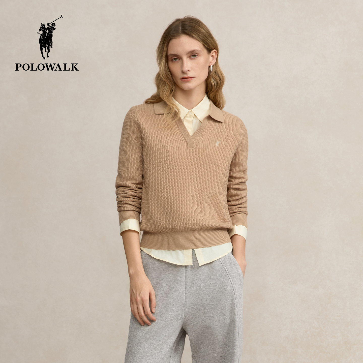 POLOWALK女士长袖针织衫百搭