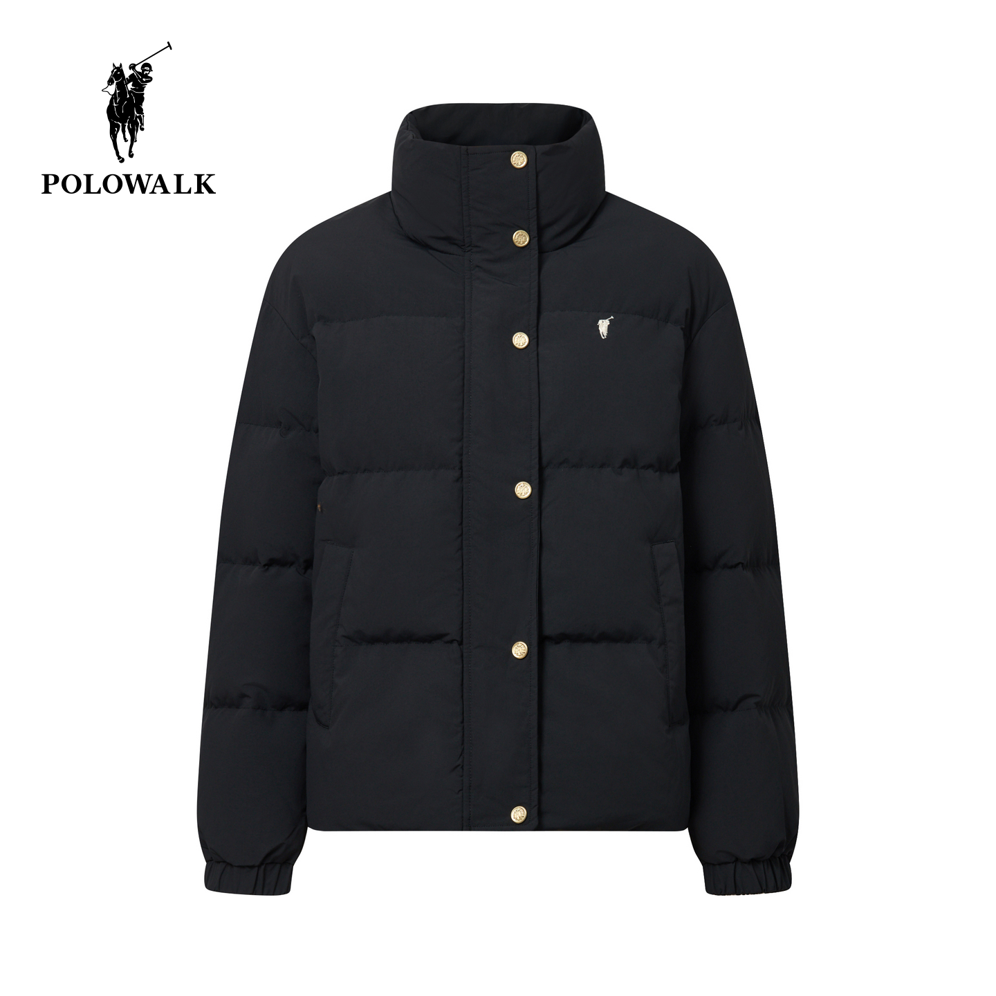 POLOWALK女士羽绒服2025冬季新款短款立领羽绒服保罗女装保暖外套