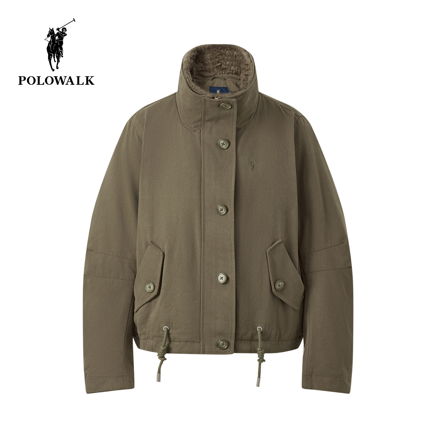 POLOWALK女装2026秋冬新品羽绒服女款短款立领加厚保暖外套百搭