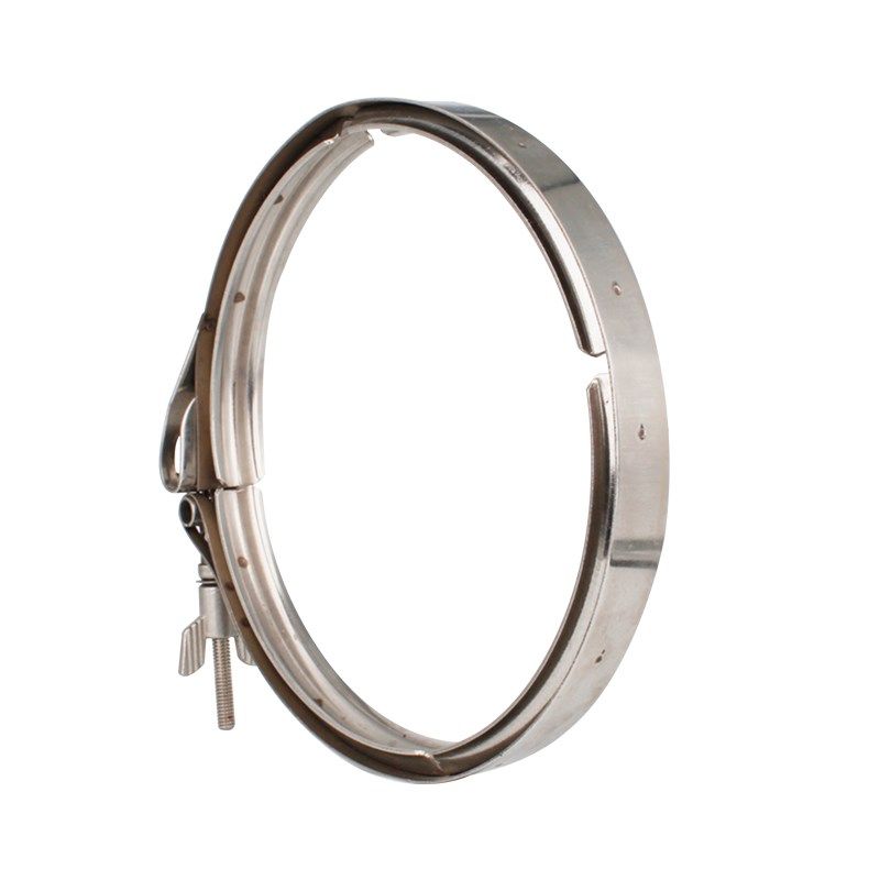 304不锈钢双备U型槽卡箍加厚快装过滤器抱箍沟槽容器管卡收紧管夹