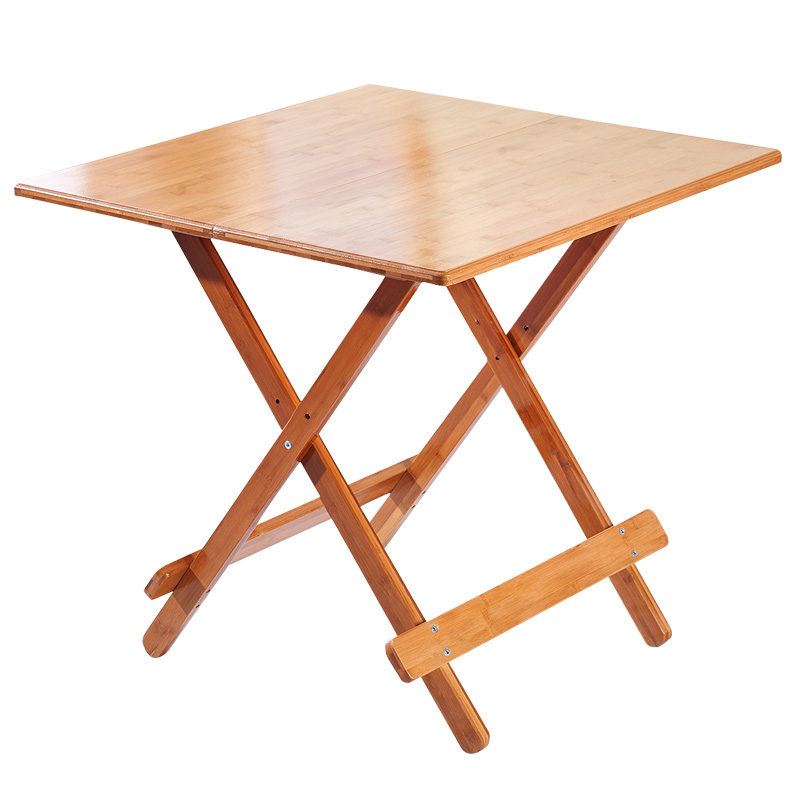 楠竹折叠桌简易正方形吃饭桌子便携实木方桌小户型摆摊桌餐桌家用