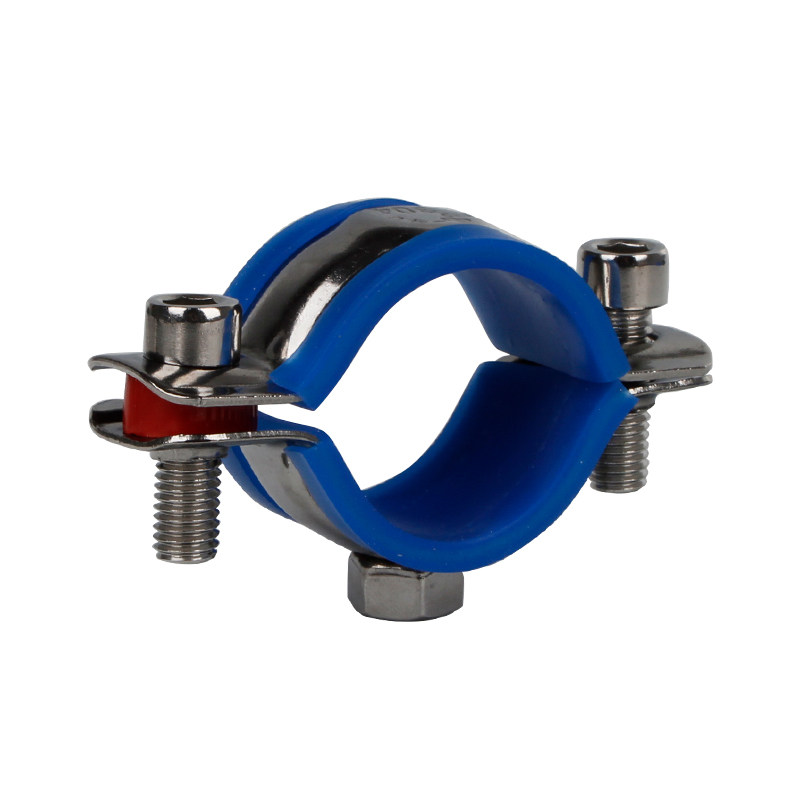 304不锈钢卡扣管支架带垫固定夹抱箍管夹钢管卡箍水管卡子PVC管卡