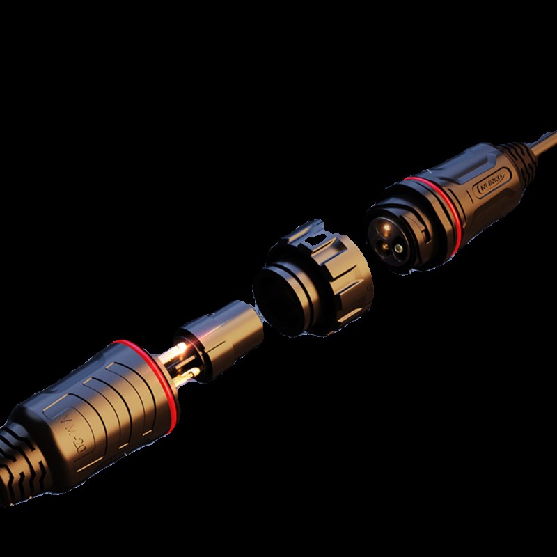 凌科YM20连接器带线防水航空插头3芯传感器接插件公母对接线