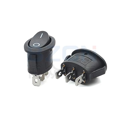 KCD1椭圆黑色3脚2档船型开关6/10A船形翘板热水壶电源按钮250V