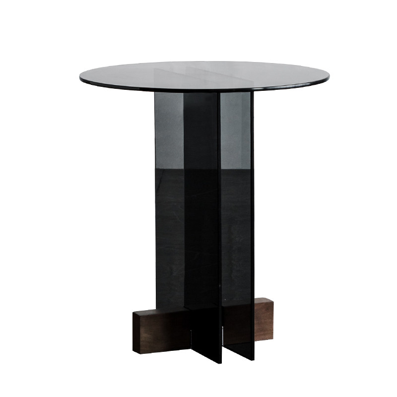 北欧玻璃茶几小户型轻奢现代圆形沙发边几客厅家用迷你透明小圆桌