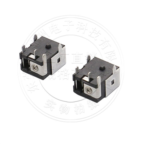 DC-044A电源插座 5.5X2.1mm DC-044A全包 5脚插脚 带柱 直流电源