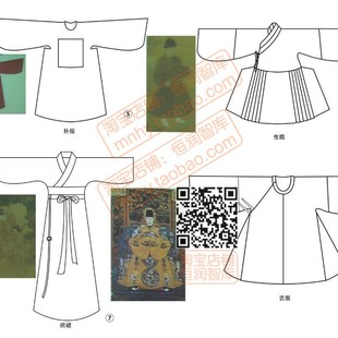 古装汉服各朝代服装可编辑款式图ai源文件psd唐代明代清代秦汉