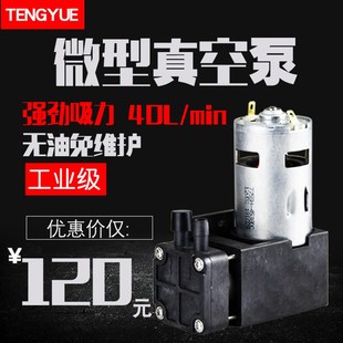 微型直流活塞真空泵40L大流量抽气打压玻璃修复C4有刷无刷负压泵