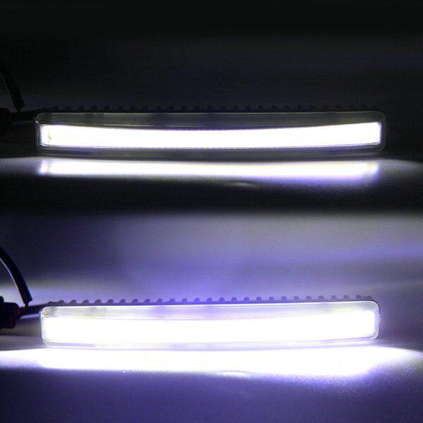 通用车型COB加装日行灯高亮度中网装饰灯汽车白天日间行车灯改装