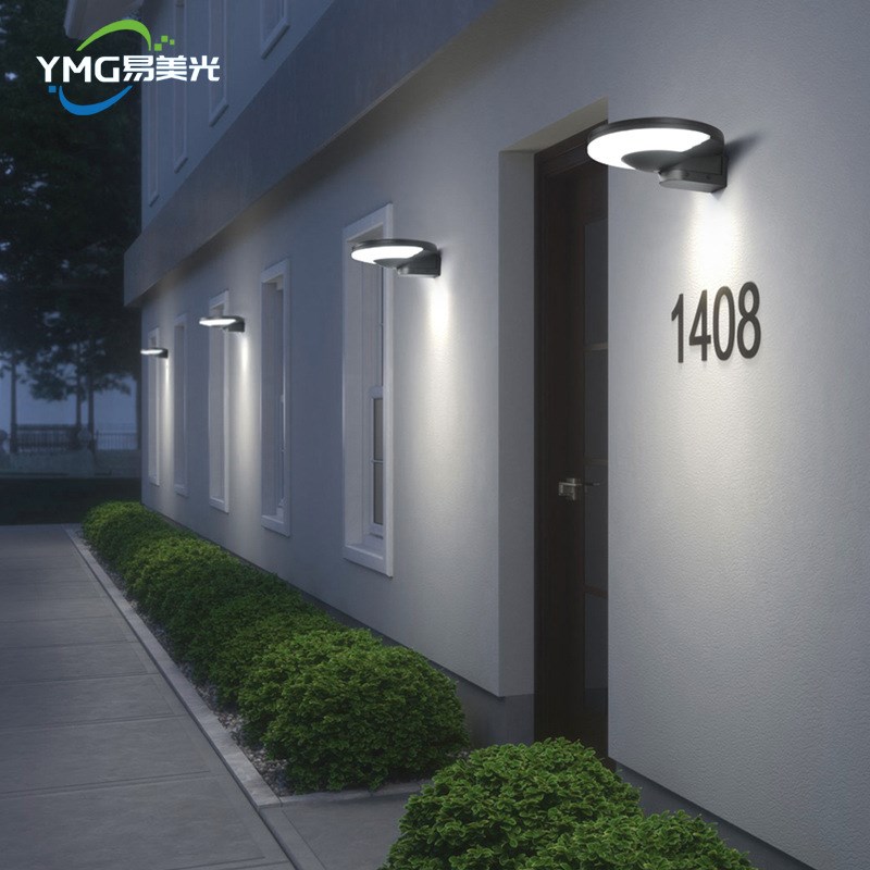 全铝制太阳能壁灯k户外防水门口灯现代简约室外外墙灯别墅户外灯