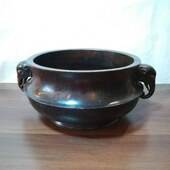 直径30 紫铜仿古大明宣德炉 象耳宣德炉寺庙法器 复古铜香炉 鼎麓