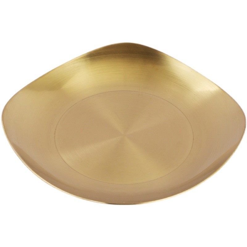 韩式金色调料碟味碟方形304不锈钢餐碟泡菜碟骨碟商用烤肉店餐具