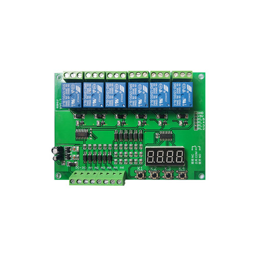 可编程六路延时时间继电器模块单片机开发点动/互锁/循环自锁开关