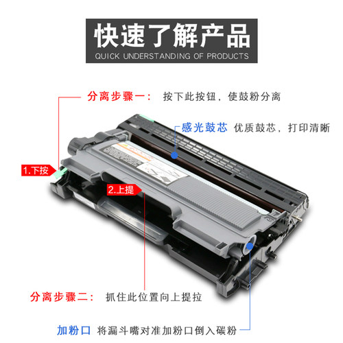 适用兄弟HL-2240硒鼓DR2250 DCP7060D MFC7360粉盒7860dn碳粉2890