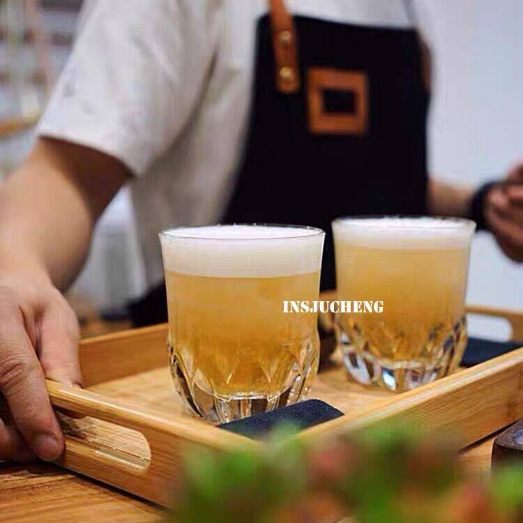 ins拿铁杯玻璃杯 单品咖啡杯冰滴冷萃咖啡杯 冰球杯威士忌杯320ml