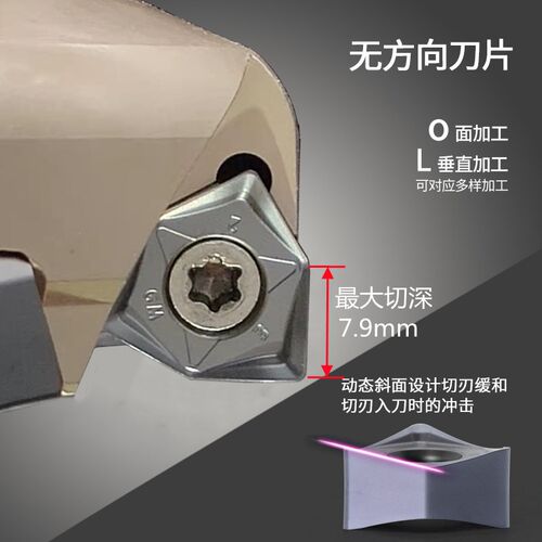 MFWN90度直角大深铣刀盘双面六角WNMU080608重切屑平面数控铣刀片