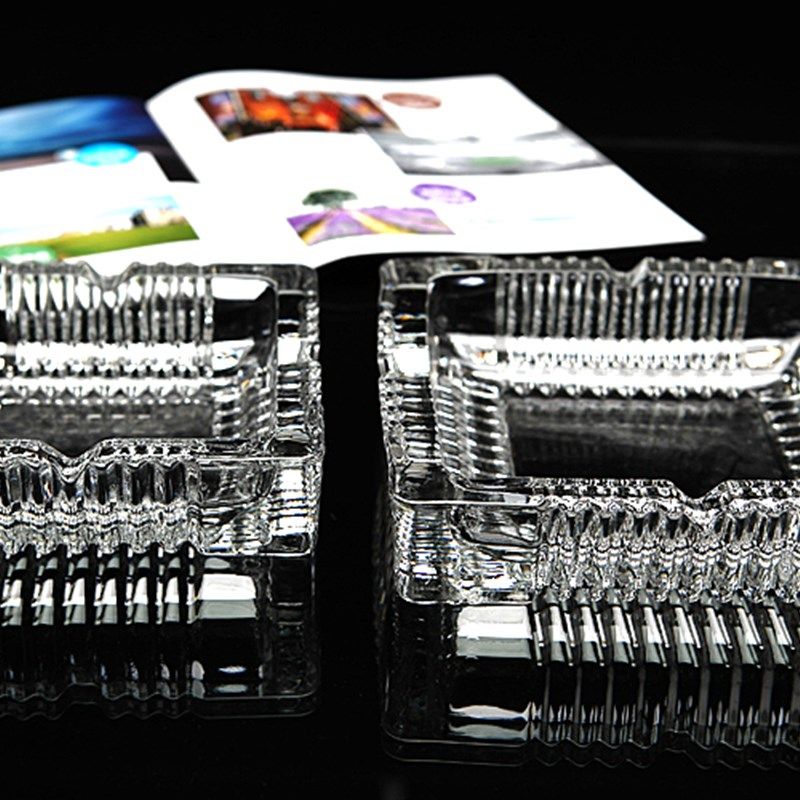 方形玻璃烟灰缸 大号 仿水晶 玻璃烟缸欧式办公室 可专用定制logo