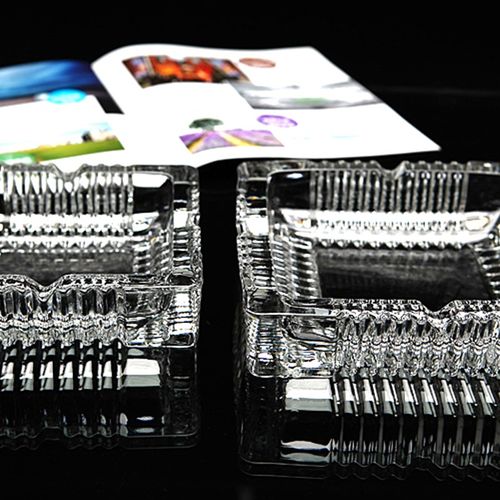 方形玻璃烟灰缸 大号 仿水晶 玻璃烟缸欧式办公室 可专用定制logo