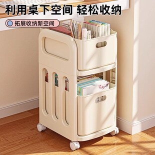 书包置物架可移动初中生承重小推车多层家用放儿童书包桌下收纳层