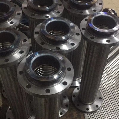 304不锈钢金属法兰软管600长蒸汽不锈钢波纹管1米长304编织网软管