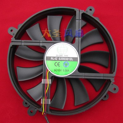 GLOBE FAN 19.5cm机箱风扇 RL4Z S2003012L散热风扇 俩档可调速