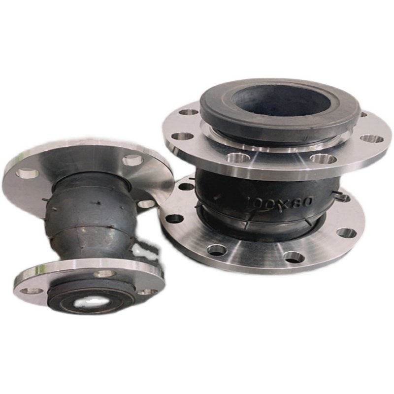 304不锈钢橡胶法兰软接头DN50变径软接头65异径法兰橡胶软接头100