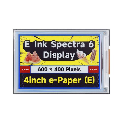 树莓派 4寸e-Paper电子墨水屏模块纸质 标签屏 E6全彩色 HAT+标准