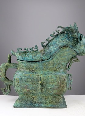 【折觥】盛酒器仿古做旧铜摆件z铜工艺品博古架办公桌乔迁新居周