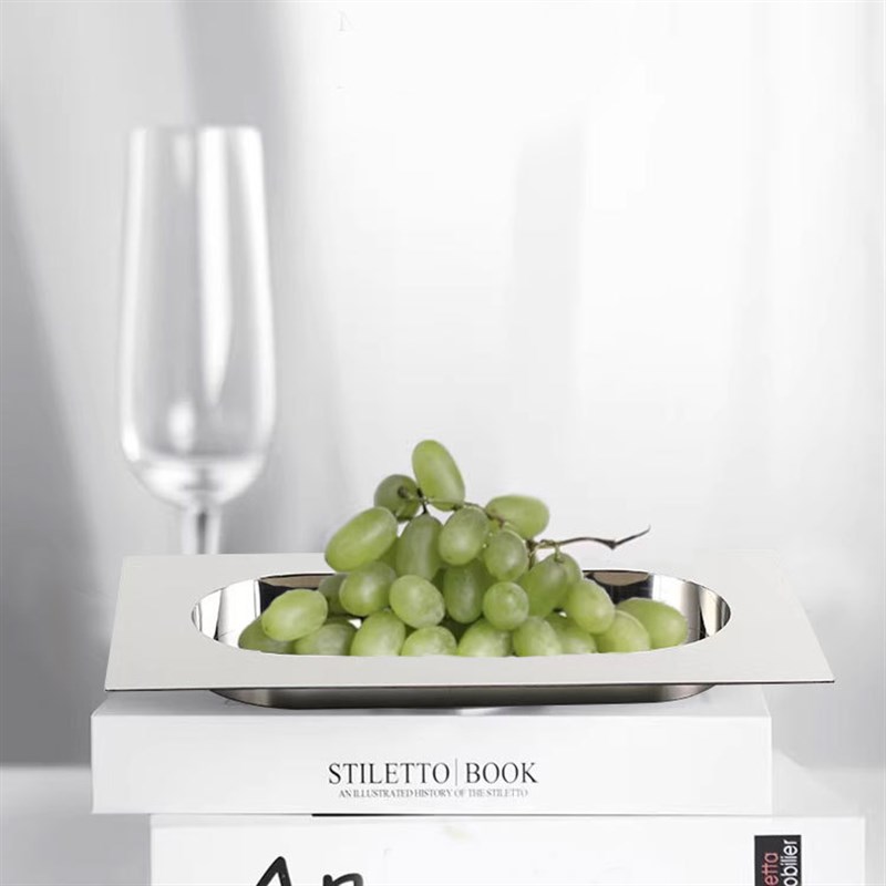 不锈钢简a约高端金属镜面创意托 托盘桌面茶几客厅酒店样板房收纳