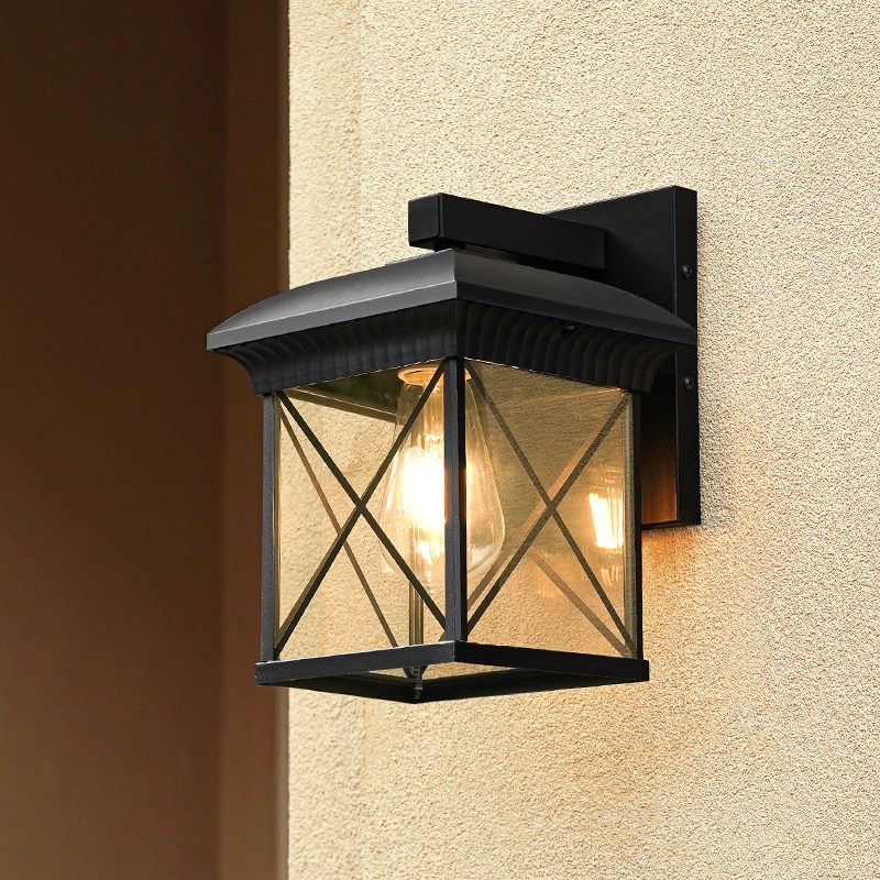 太阳能壁灯户外防水庭院灯u别墅大门两侧柱灯简约方形阳台室外墙