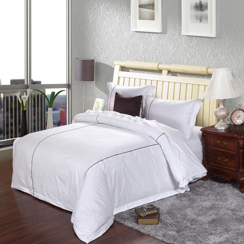 民宿酒店四件套床笠床上用品宾馆客栈绣Glogo店名免费拿样定制尺