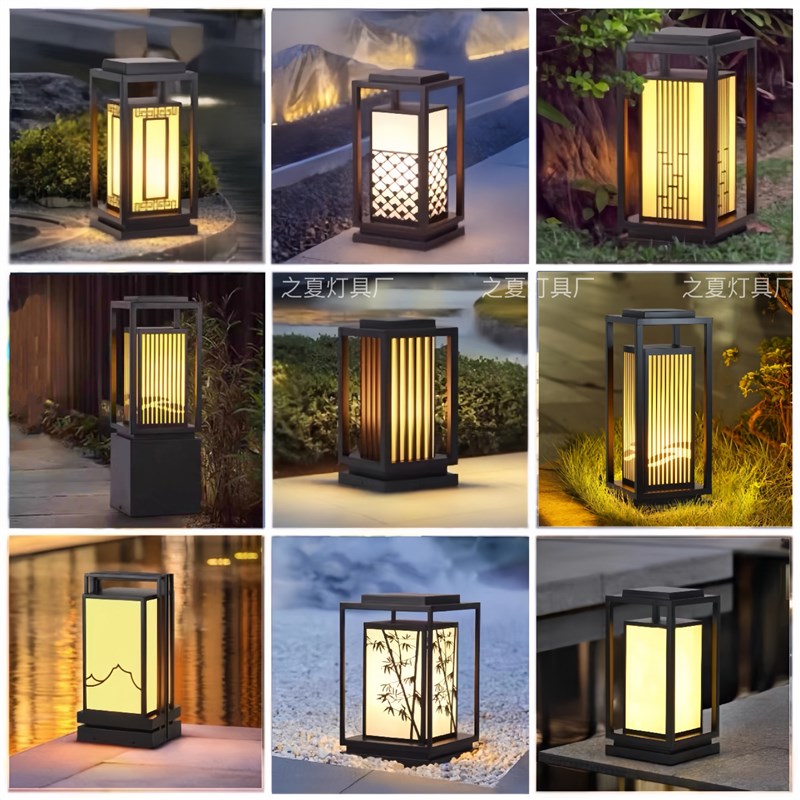 户外草坪灯新中式柱头灯防水仿云石庭院灯别墅Q花园景观园林草地