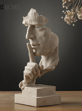 创意雕塑沉默是金工n艺品办公室客厅艺术品摆设简约现代装饰品摆