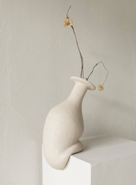 Jellypaint原创《静止花瓶》D 侘寂风客厅艺术摆件扭曲创意装饰