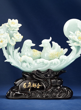 百年好合天鹅摆件鸳鸯一对闺蜜结婚新婚J新房装饰品创意实用送礼