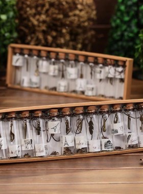 复古幸运b挂饰许愿瓶创意学生生日礼物玻璃工艺品海洋漂流瓶