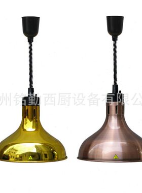 D款290MM古铜金色商用食物保温伸缩吊灯 自助餐保温灯 暖食灯