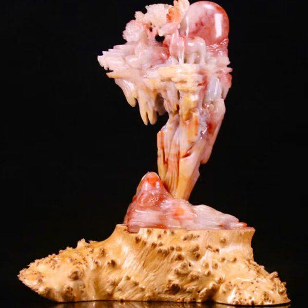 福建寿山石俏色巧雕一路高升创意摆件家居客厅装饰摆设原石工艺品