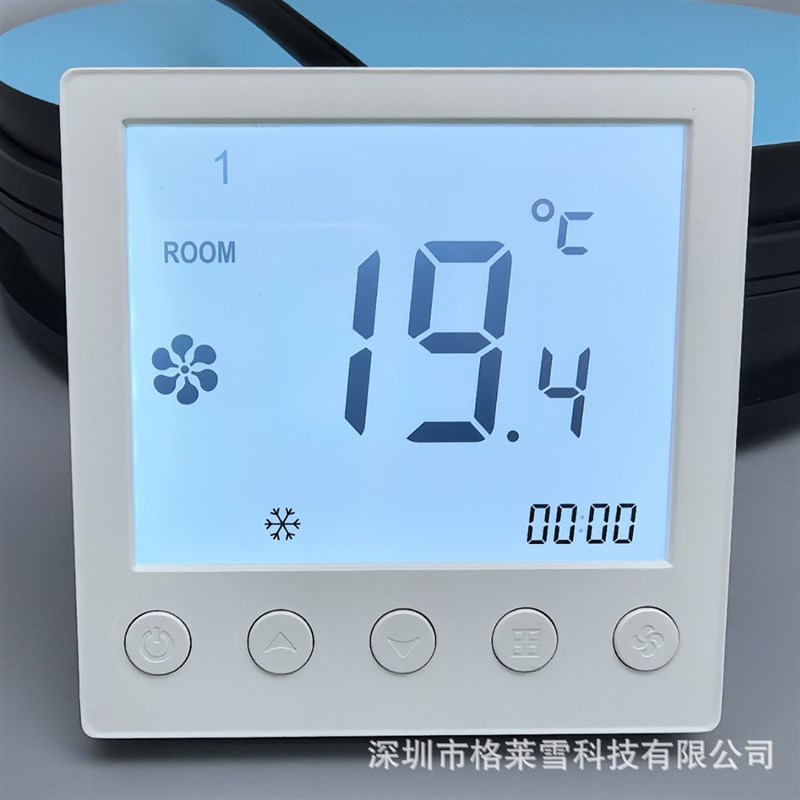 温控器控制面板中央空调风机盘管三速开关液Q晶温控器手操器开关