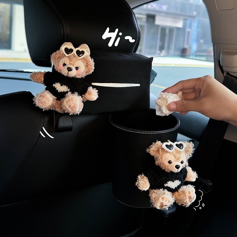 雪莉玫车载纸巾盒垃圾桶二合一z汽车内挂式抽纸盒前后排椅背收纳