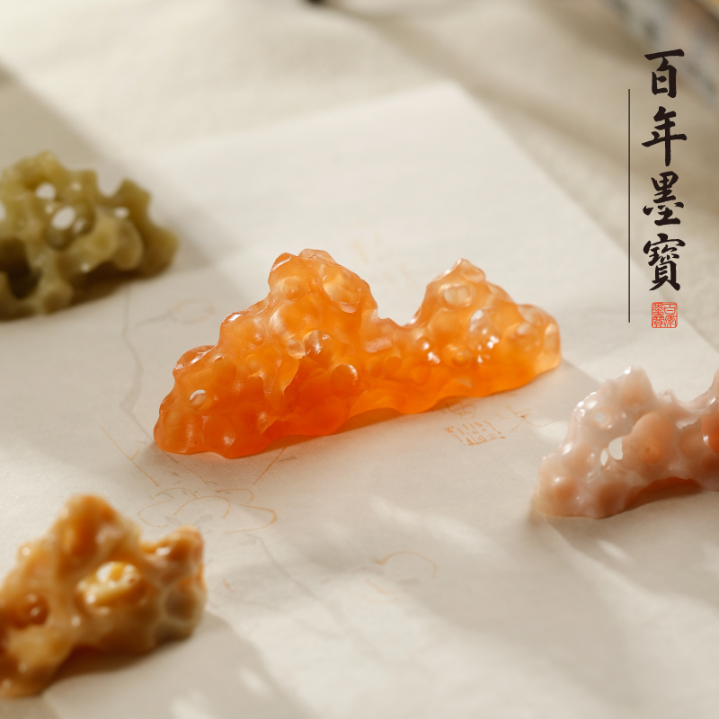 仿太湖石奇石笔搁 书法多功能创意笔架初学O者毛笔搁笔架山文房用