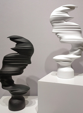 创意抽象艺术人物j雕塑摆件简约现代入户玄关隔断酒柜客厅家居饰