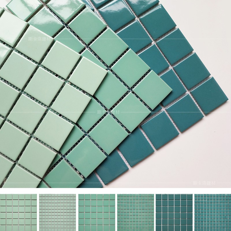 绿色小方块瓷砖  厨o房卫生间浴室厕所墙砖 餐厅吧台背景墙马赛克