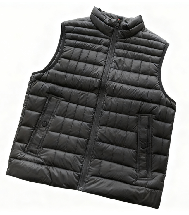 thumbnail for Left black block orange-edged black Persian thin horizontal two-color cotton vest 22110612