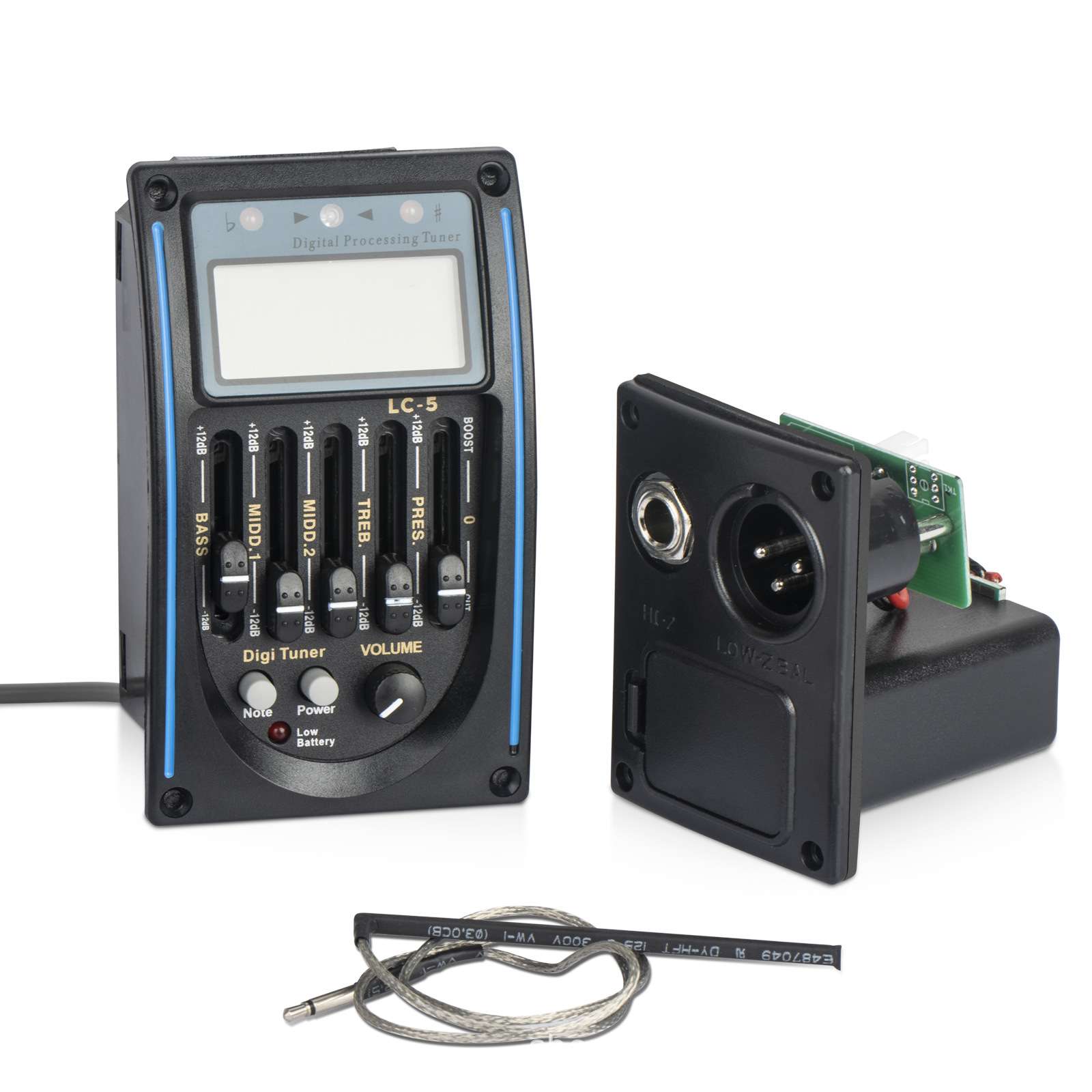 木吉他拾音器LC-5 EQ/渔夫301/渔夫201/方块吉他拾音器均衡器