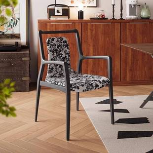 法式复古实木白蜡木餐椅设计师款单椅中古风艺术靠背扶手椅螳螂椅