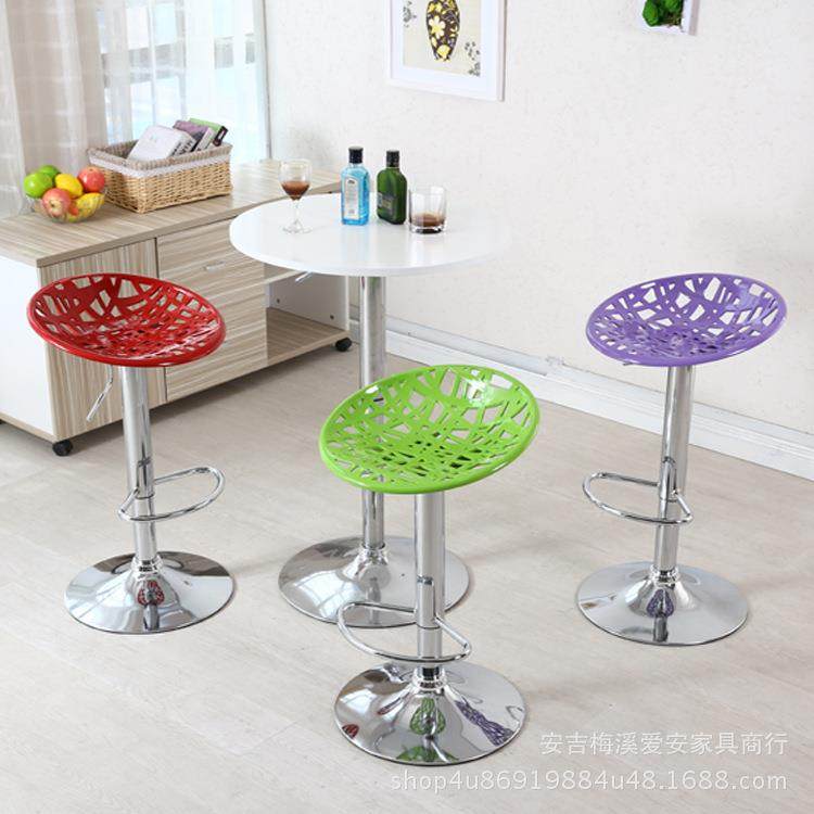 厂家直销ABS单层鸟巢高脚凳创意酒吧椅子升降椅吧台椅手机店柜台