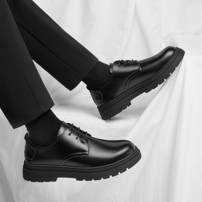 商务正装圆头软底休闲德比鞋男款